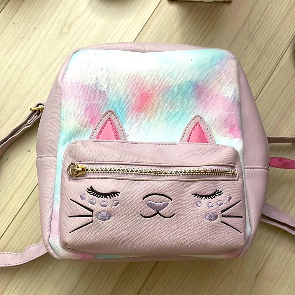 Cotton Candy Cat Mini Backpack